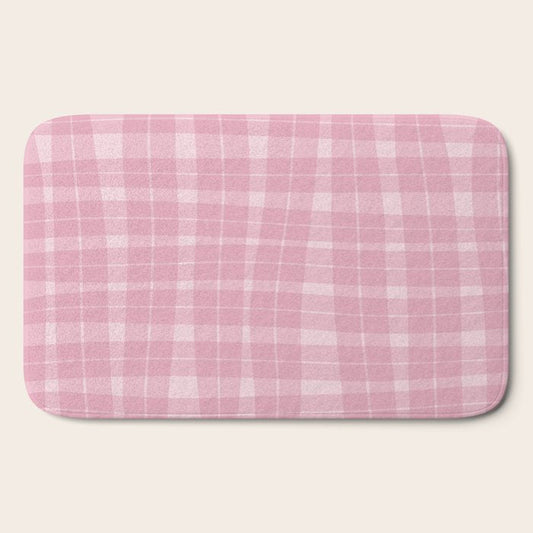 Wavy Plaid Pink Bath Mat Gallery Image 2
