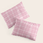Wavy Plaid Pink Pillow Sham Gallery Image 1