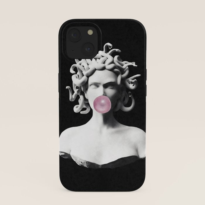 Medusa blowing pink bubblegum bubble iPhone Case Gallery Image 37