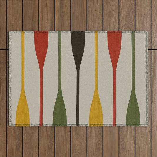 Canoe Paddle Stripes Outdoor Rug Gallery Image 1