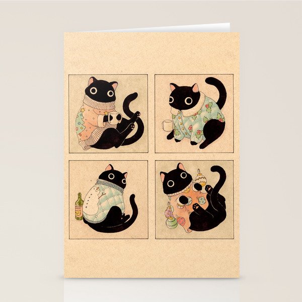 Christmas Sweater Cats Stationery Card Gallery Image 1