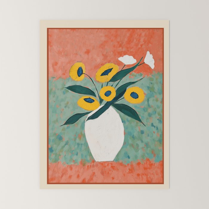 Bold Sunflower Still Life Mini Art Print Gallery Image 6