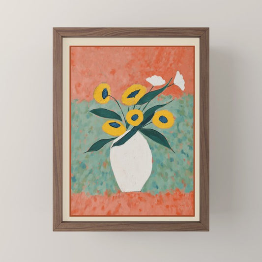 Bold Sunflower Still Life Mini Art Print Gallery Image 2