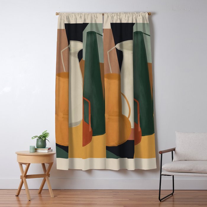 Abstract Art Vases 4 Window Curtain Gallery Image 1