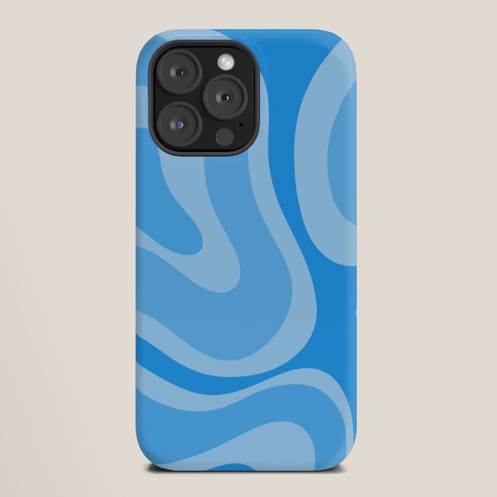Modern Retro Liquid Swirl Abstract Pattern in Light Blue and Sky Blue iPhone Case Gallery Image 20