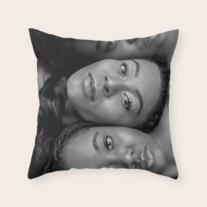 African American Women in black and white Throw Pillow Gallery Image 2