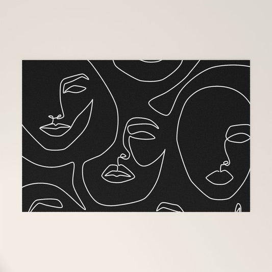 Faces in Dark Welcome Mat Gallery Image 1