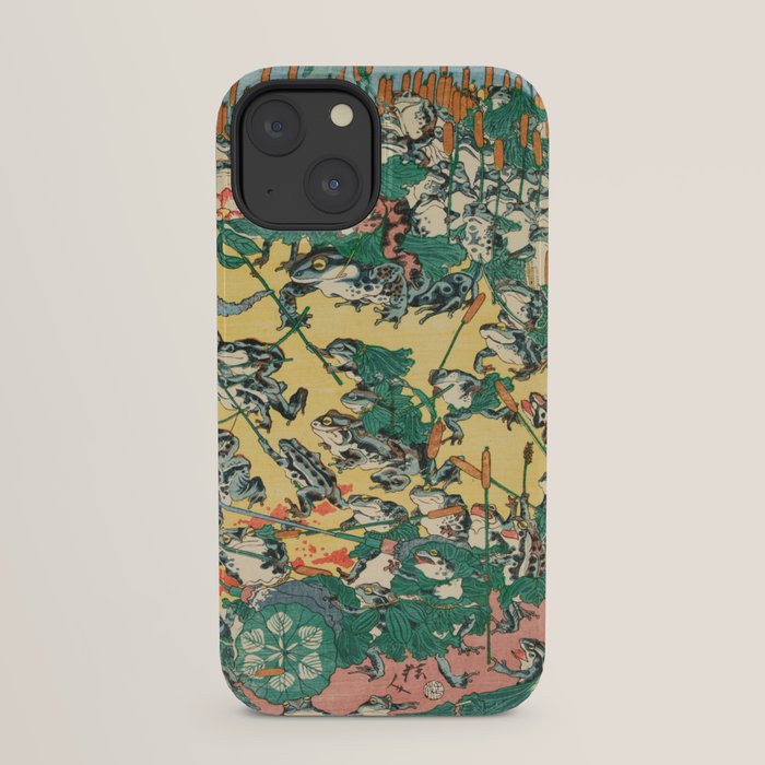 Fashionable Battle of Frogs by Kawanabe Kyosai, 1864 iPhone Case Gallery Image 29