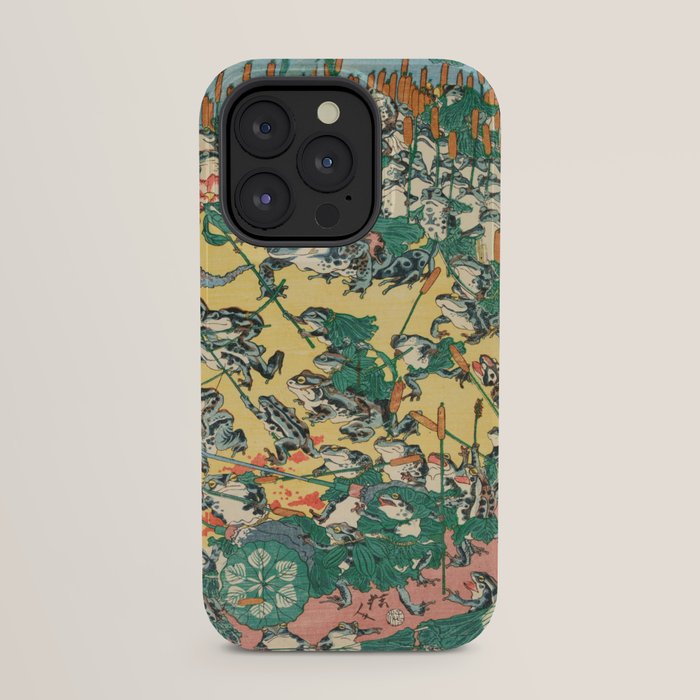 Fashionable Battle of Frogs by Kawanabe Kyosai, 1864 iPhone Case Gallery Image 31