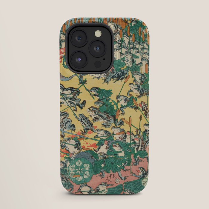 Fashionable Battle of Frogs by Kawanabe Kyosai, 1864 iPhone Case Gallery Image 27