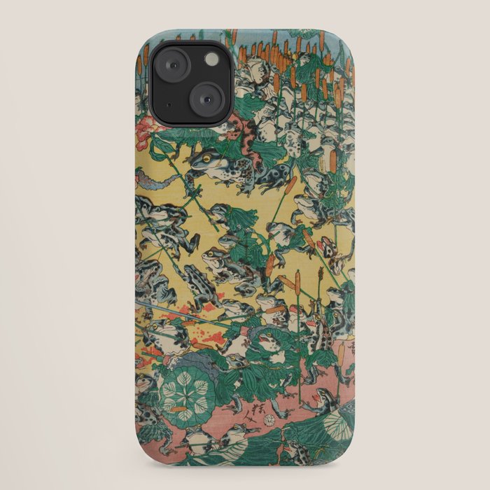 Fashionable Battle of Frogs by Kawanabe Kyosai, 1864 iPhone Case Gallery Image 18