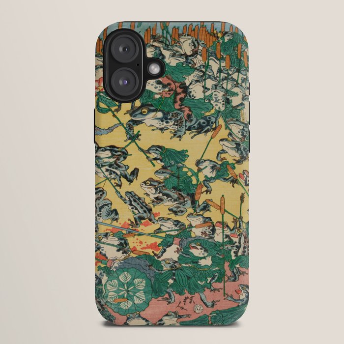 Fashionable Battle of Frogs by Kawanabe Kyosai, 1864 iPhone Case Gallery Image 10