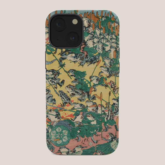 Fashionable Battle of Frogs by Kawanabe Kyosai, 1864 iPhone Case Gallery Image 34