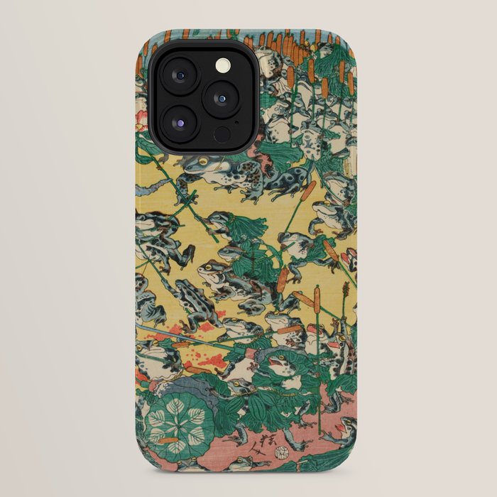 Fashionable Battle of Frogs by Kawanabe Kyosai, 1864 iPhone Case Gallery Image 32
