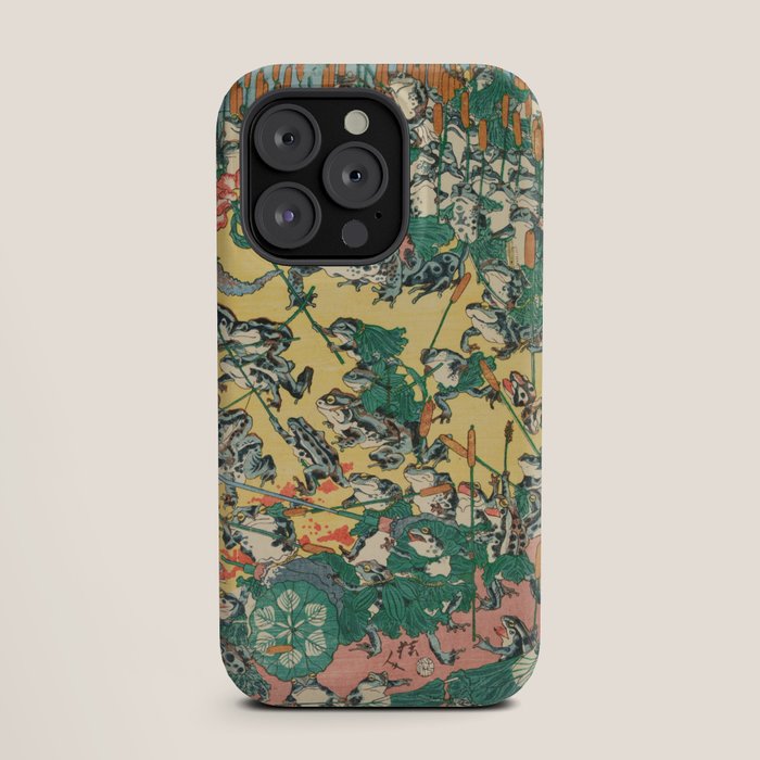 Fashionable Battle of Frogs by Kawanabe Kyosai, 1864 iPhone Case Gallery Image 19