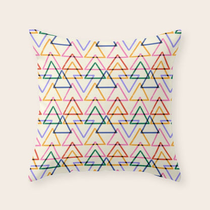 Colorful Triangle Stamp Pattern Throw Pillow Gallery Image 6