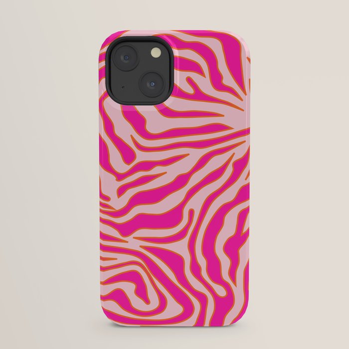 Zebra Print Pink And Orange Zebra Stripes Wild Animal Print Preppy Decor Modern Zebra Pattern iPhone Case Gallery Image 29