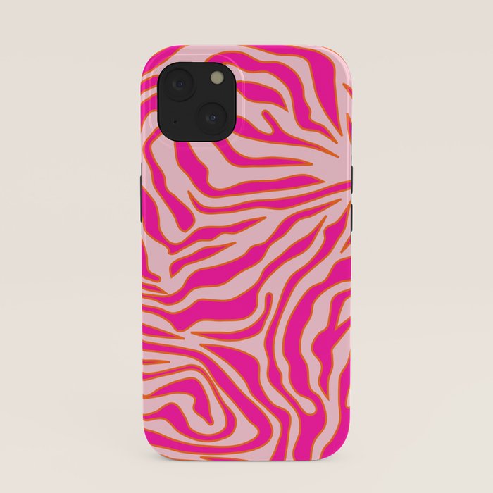 Zebra Print Pink And Orange Zebra Stripes Wild Animal Print Preppy Decor Modern Zebra Pattern iPhone Case Gallery Image 37