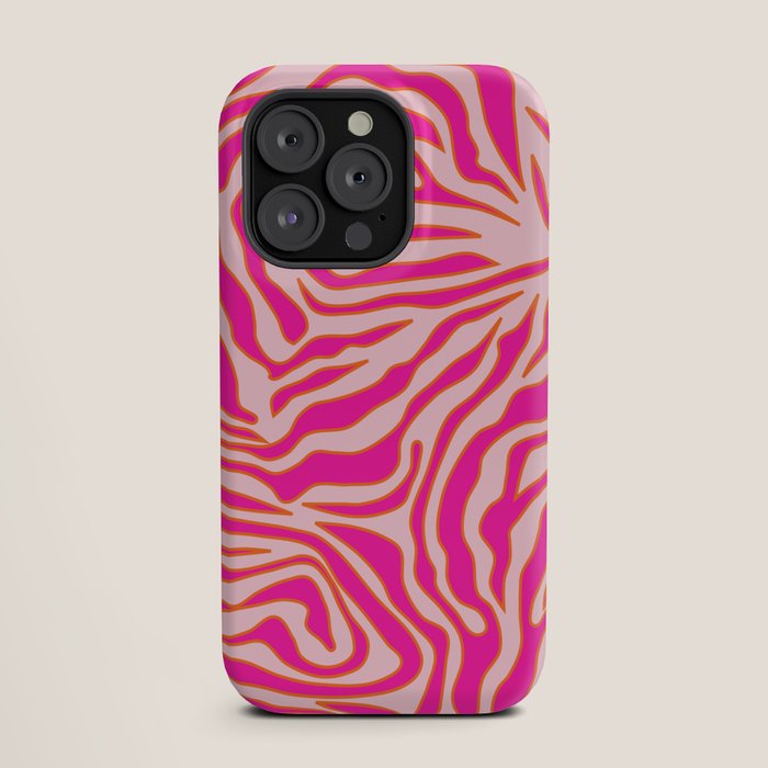 Zebra Print Pink And Orange Zebra Stripes Wild Animal Print Preppy Decor Modern Zebra Pattern iPhone Case Gallery Image 19