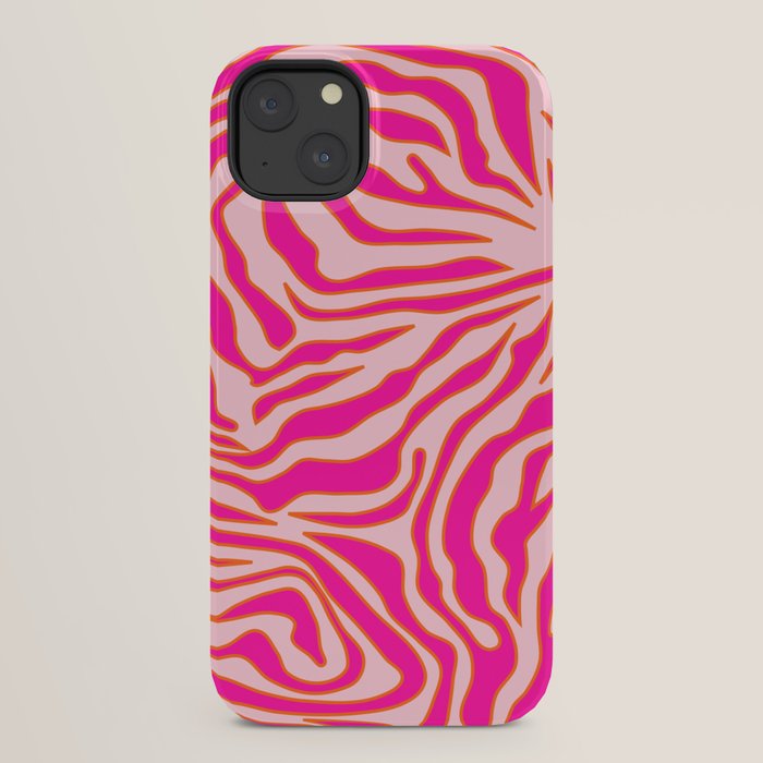 Zebra Print Pink And Orange Zebra Stripes Wild Animal Print Preppy Decor Modern Zebra Pattern iPhone Case Gallery Image 30