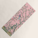 Chinoiserie Pink Fresco Floral Garden Birds Oriental Botanical Yoga Mat Gallery Image 1