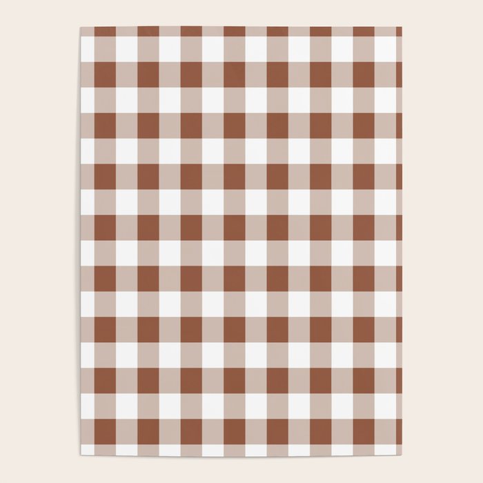 Gingham Large Brown White Poster Gallery Image 2