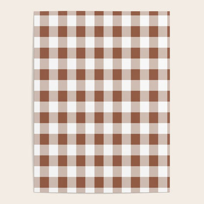 Gingham Large Brown White Poster Gallery Image 2