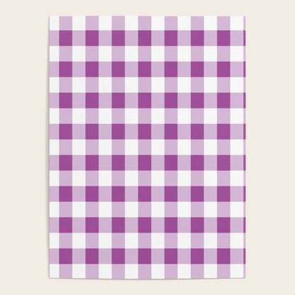 Gingham Large Lavender Amethyst White Poster Gallery Image 1