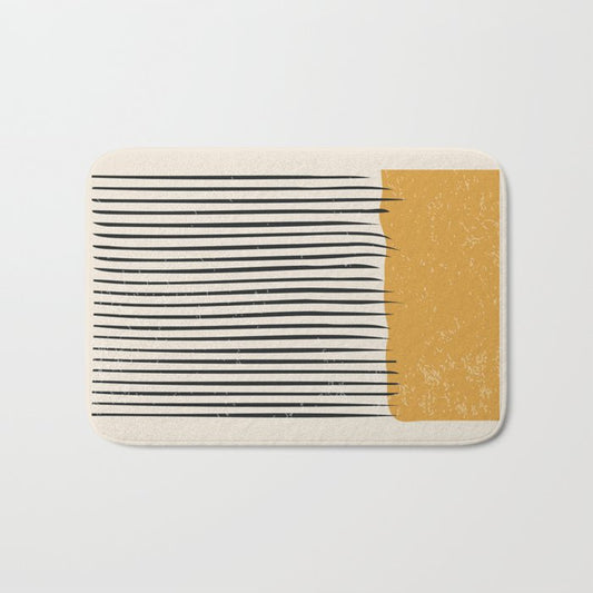 Mid Century Modern Minimalist Rothko Inspired Color Field With Lines Geometric Style Bath Mat Gallery Image 1