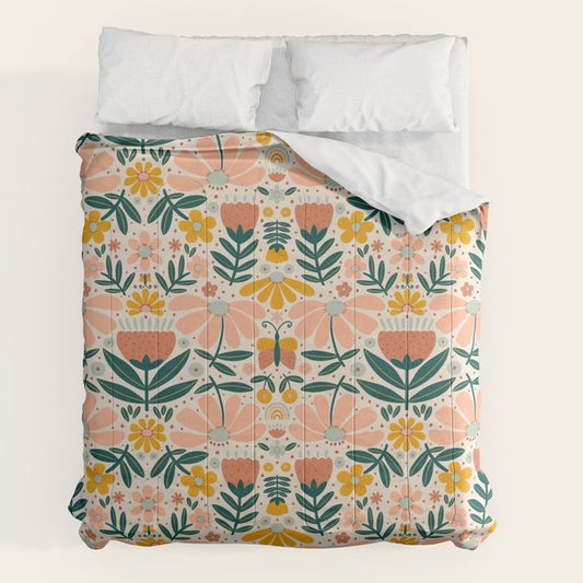Pretty Floral - Earth Colors Comforter Gallery Image 2