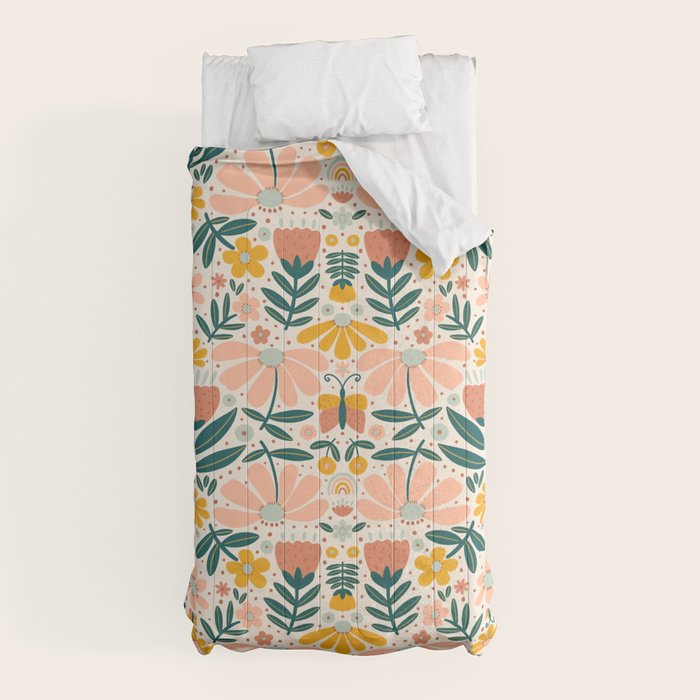 Pretty Floral - Earth Colors Comforter Gallery Image 5