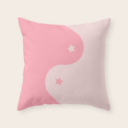 Pinkie Yin Yang Stars Throw Pillow Gallery Image 3