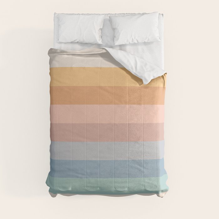 Pastel Retro Rainbow Stripes Comforter Gallery Image 8