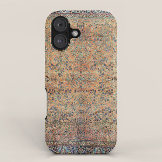 Kashan Floral Persian Carpet Print iPhone Case Gallery Image 1