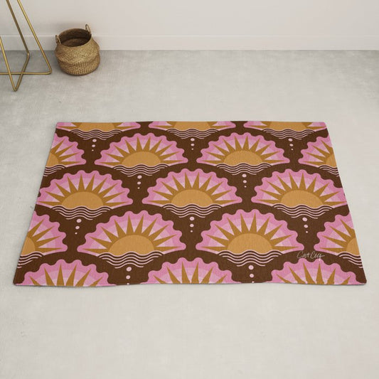 Sunset Seigaiha - Pink & Burgundy Rug Gallery Image 2