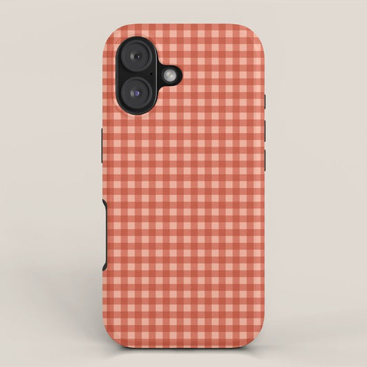 Gingham Plaid Pattern - Strawberry Red iPhone Case Gallery Image 1