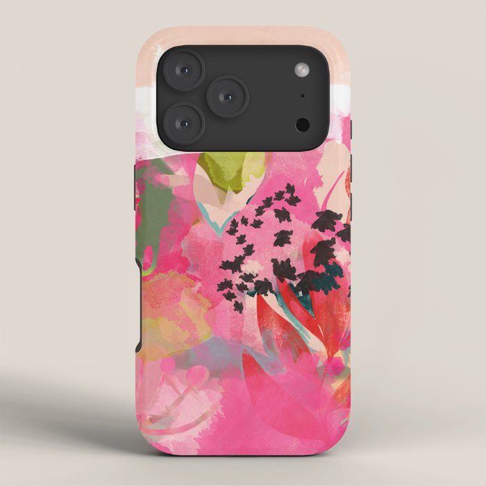 pink summer garden dream abstract iPhone Case Gallery Image 3