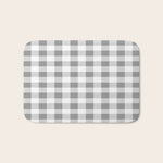 Gingham Large Gray White Bath Mat Gallery Image 1