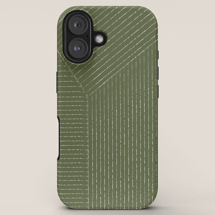 Lines (Moss Green) iPhone Case Gallery Image 5