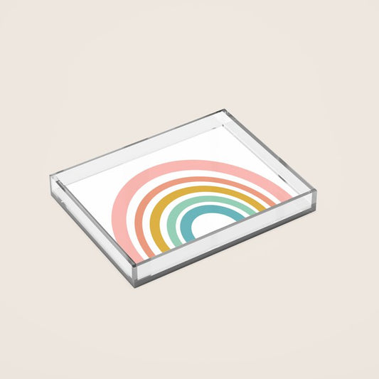 Simple Happy Rainbow Art Acrylic Tray Gallery Image 2