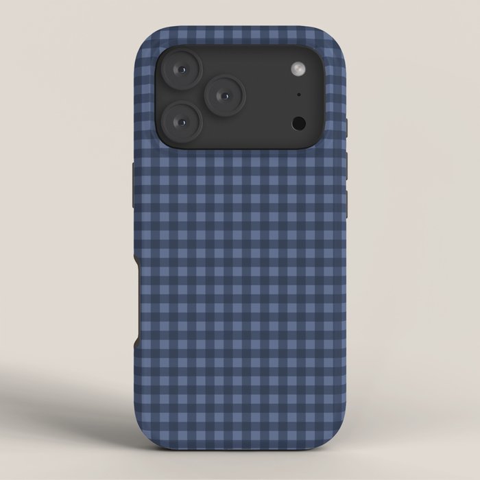 Gingham Plaid Pattern - Navy Blue iPhone Case Gallery Image 3