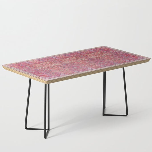 Pink Vintage Antique Oriental Traditional Moroccan Original Artwork Coffee Table Gallery Image 1