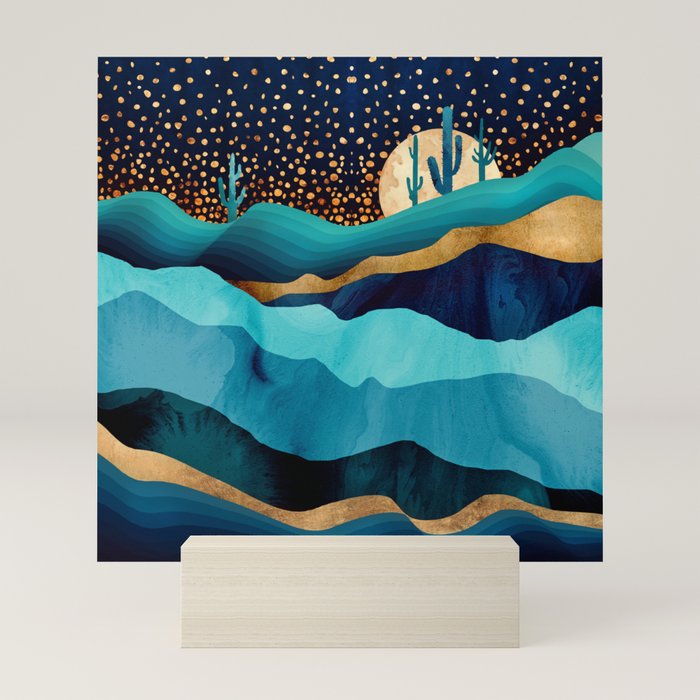 Indigo Desert Night Mini Art Print Gallery Image 5