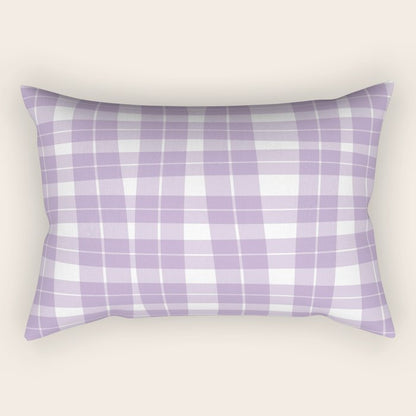 Wavy Plaid Lilac White Rectangular Pillow Gallery Image 1