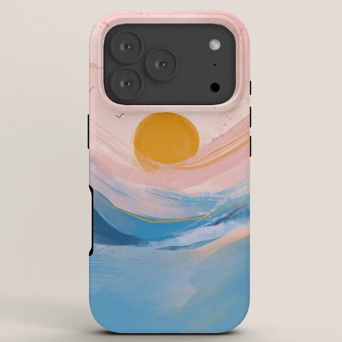 Pink and Blue Abstract Art Ocean and Sunrise iPhone Case Gallery Image 7