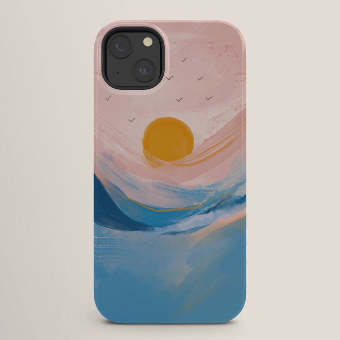 Pink and Blue Abstract Art Ocean and Sunrise iPhone Case Gallery Image 26