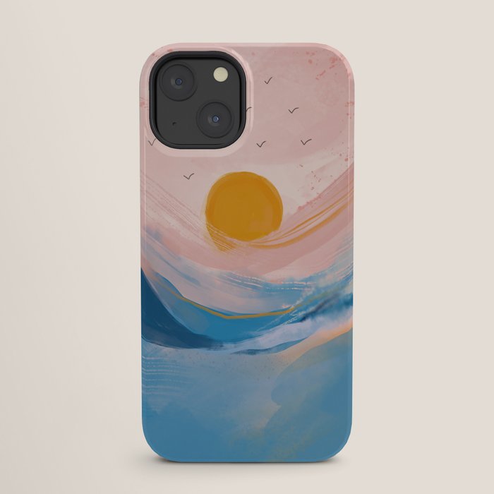 Pink and Blue Abstract Art Ocean and Sunrise iPhone Case Gallery Image 25