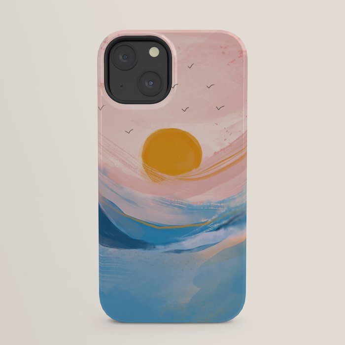 Pink and Blue Abstract Art Ocean and Sunrise iPhone Case Gallery Image 21