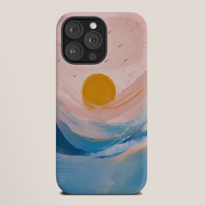 Pink and Blue Abstract Art Ocean and Sunrise iPhone Case Gallery Image 20