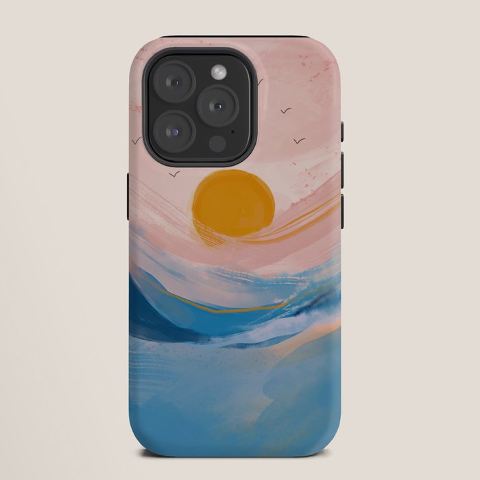 Pink and Blue Abstract Art Ocean and Sunrise iPhone Case Gallery Image 11